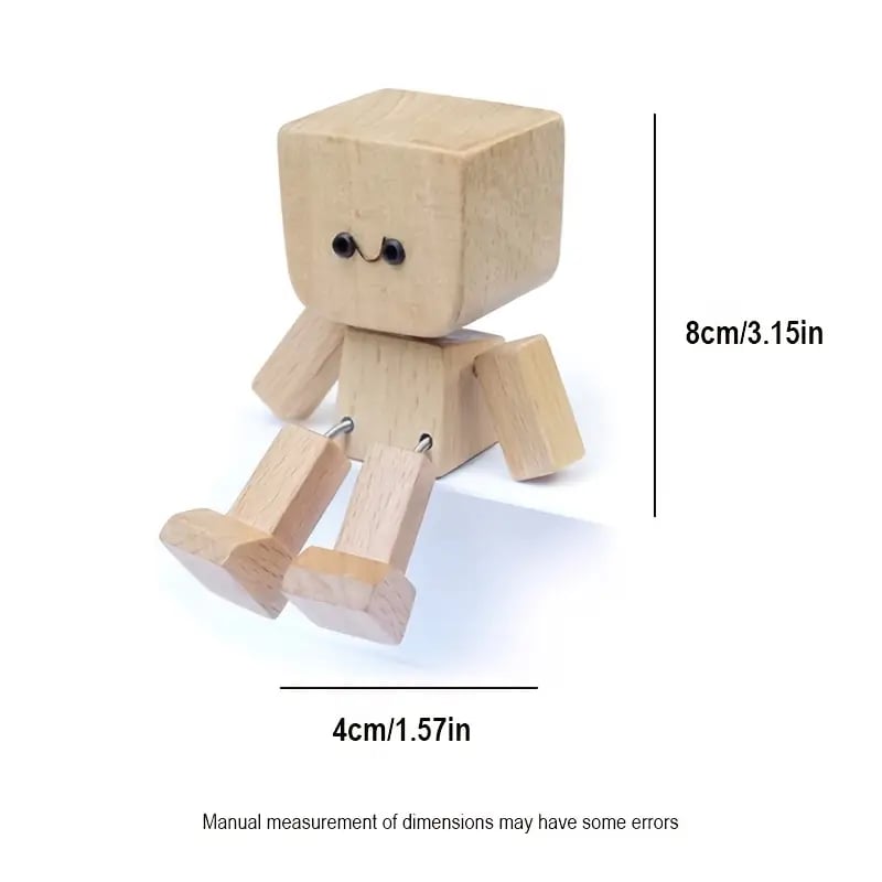 š„Charming Little Wooden Figure That Sways with 12PCS Magnetic Expressions