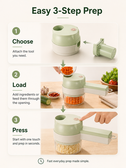 🥗4-in-1 Cordless Electric Vegetable Chopper