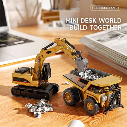1/64 Mini RC Excavator, Dump Truck & Forklift Toy Set
