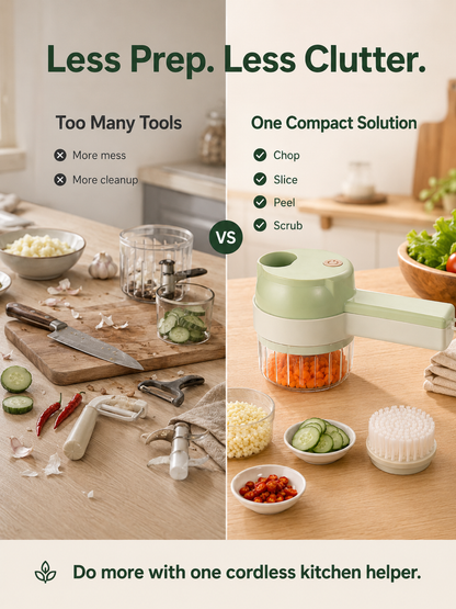 🥗4-in-1 Cordless Electric Vegetable Chopper
