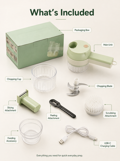 🥗4-in-1 Cordless Electric Vegetable Chopper