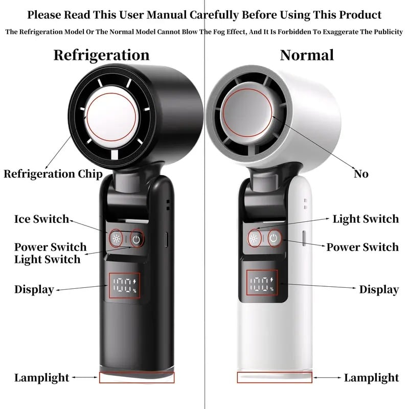 🌬️ Cool Summer - Portable Handheld Turbo Ice Cooler Fan