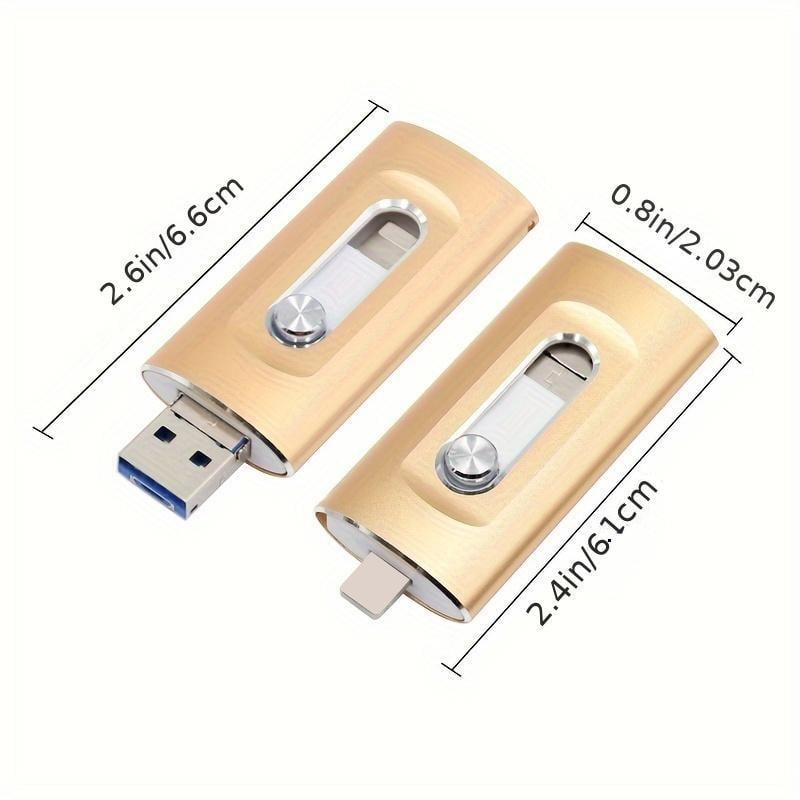⚡Portable USB 3.0 Flash Drive | 3-in-1 Storage for All Devices
