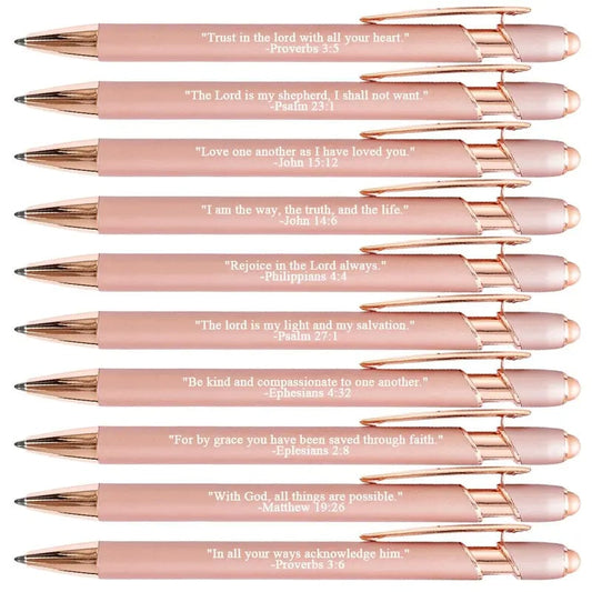 ❤️🙌Find Daily Strength: Premium Comfort Bible Verse Pens – 10pcs