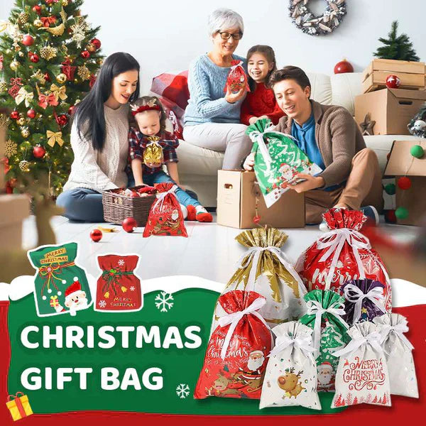 🎄50K+ Sold 🔥 Christmas Sale 49% OFF 🎁 Biodegradable Drawstring Christmas Gift Bags 🎅
