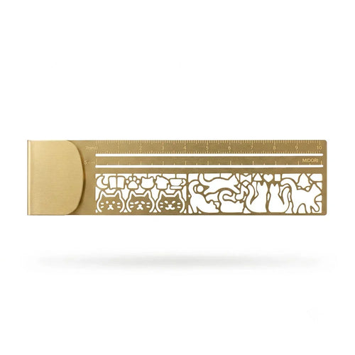 🐱📏Cute Hollow Cat 2-in-1 Brass Bookmark Ruler