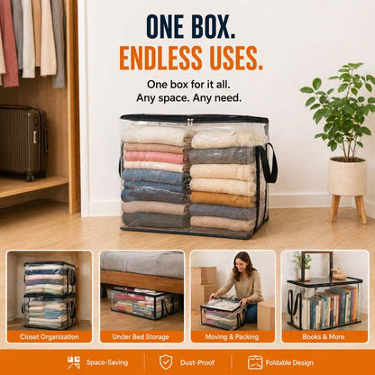 Large Heavy-Duty Thick Clear Storage Bag for Clothes, Moving & Storage
