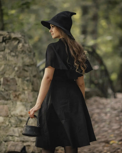 🔥Last Day 49% OFF👻Women Gothic Knitting Black Wizard Hat