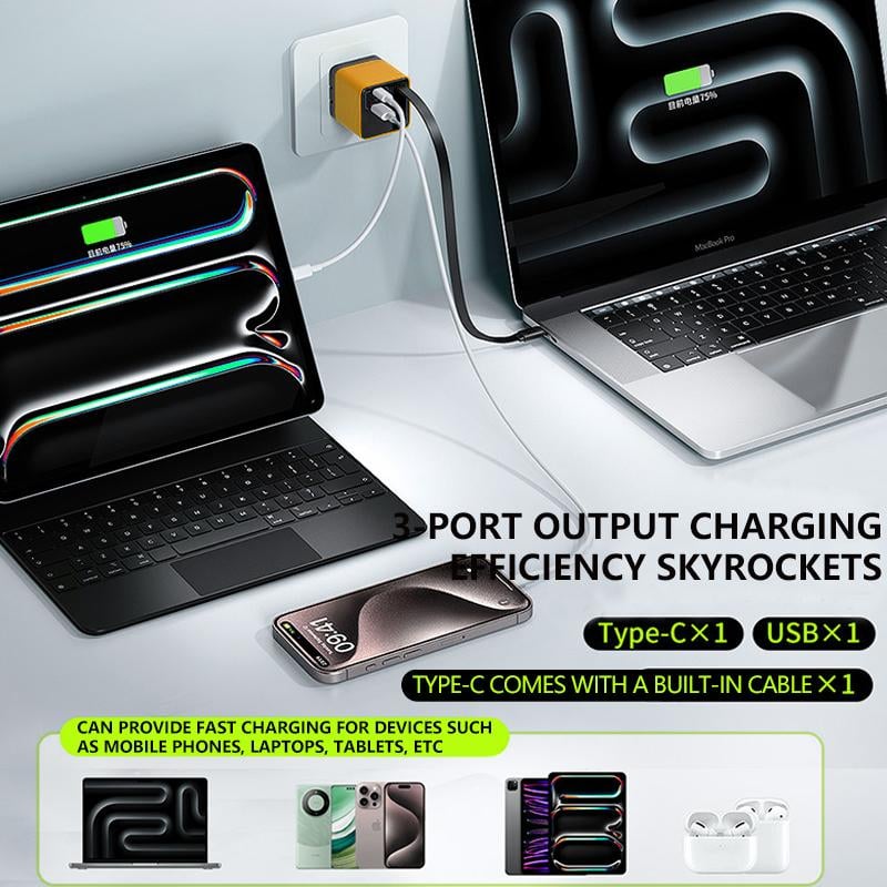 ✨3 in 1 Charger Retractable 80W MAX Fast