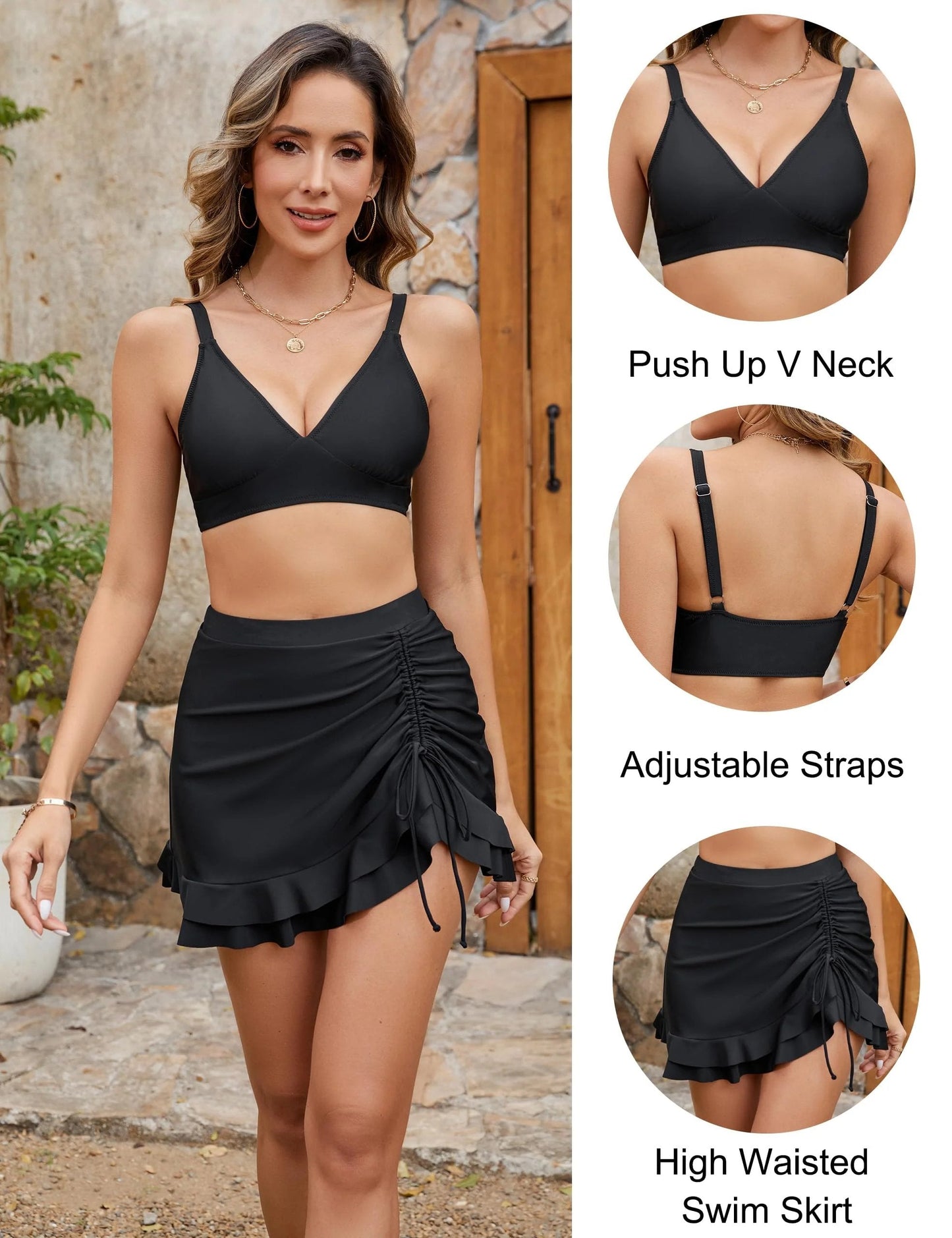 💥Women's Tummy Control High Waisted Gingham Bikini Set