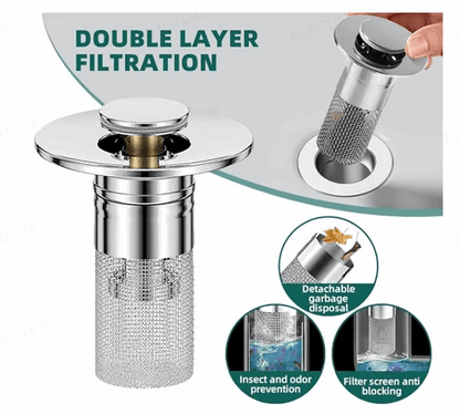 Offer ends TODAY!-🔥Pop Up Sink Drain Strainer----🛀Removes odors and prevents blockages