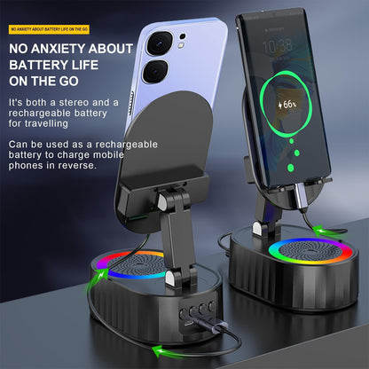 🤳🏻3-in-1 Bluetooth Speaker Phone Stand with Power Bank