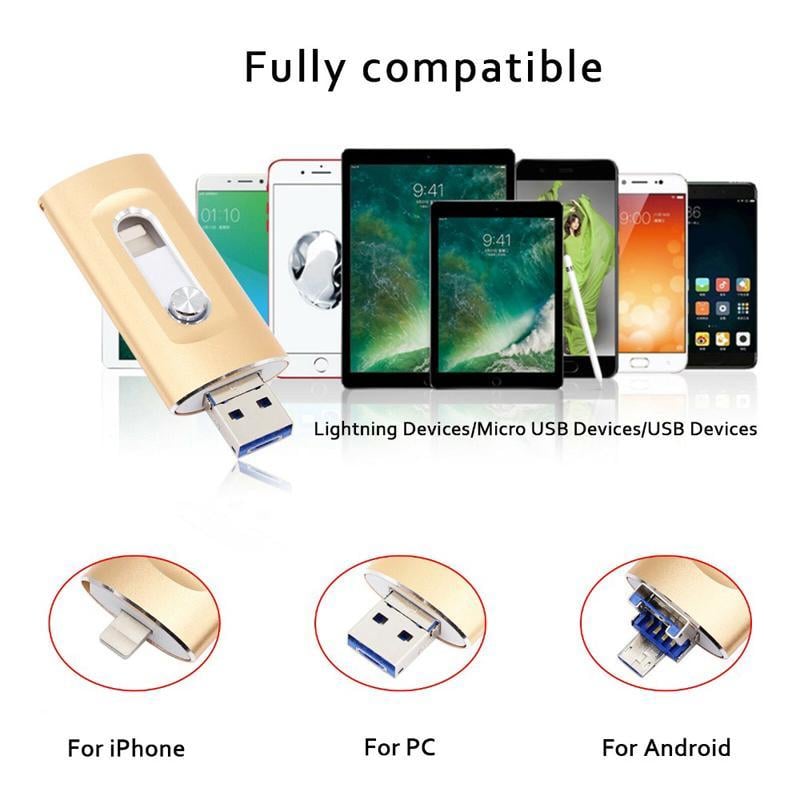 ⚡Portable USB 3.0 Flash Drive | 3-in-1 Storage for All Devices