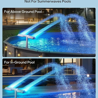 🔥Discount (Today Only)🔥-💧Solar Pool Fountain with Lights Dual Arc
