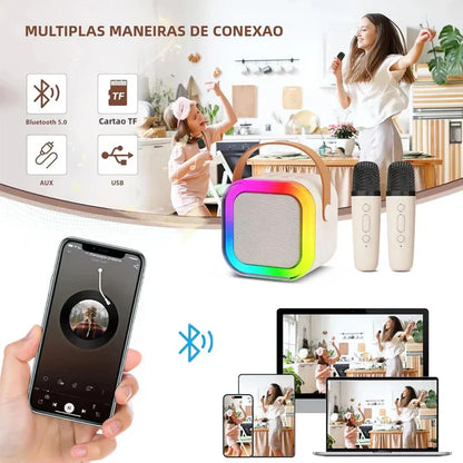 🔥🔥🔥Hot Sales of The Season - K12 Portable Bluetooth Karaoke Speaker System with Microphones