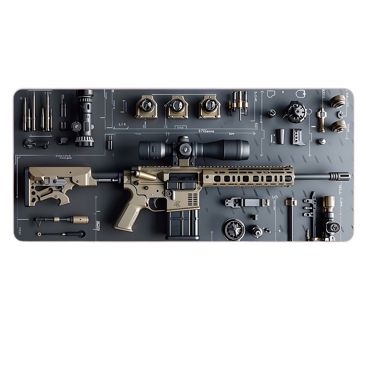 ⭐️ Cool Large gaming mouse pad, stylish desk protector, non-slip rubber, multiple sizes,