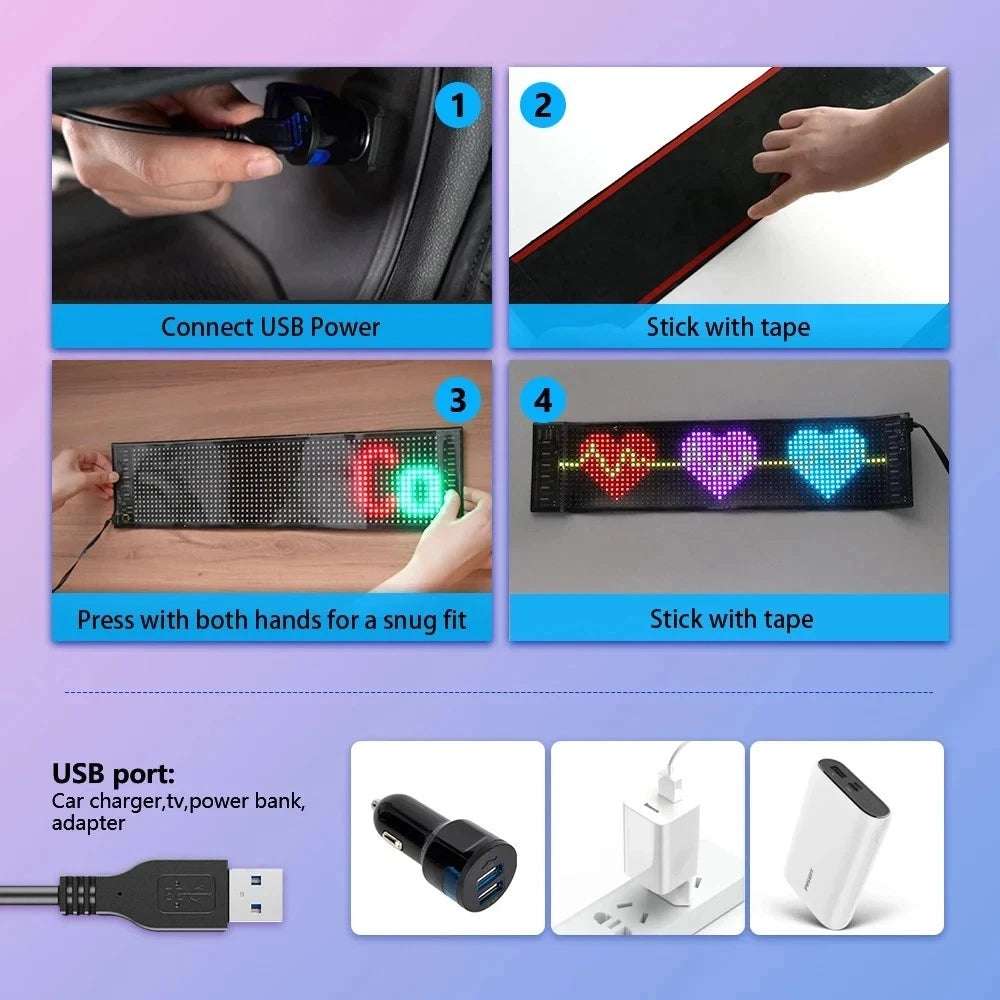 🔥Flash Sale✨DIY Car Dynamic LED Smart Colorful Eye Lamp Soft Screen