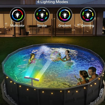 🔥Discount (Today Only)🔥-💧Solar Pool Fountain with Lights Dual Arc