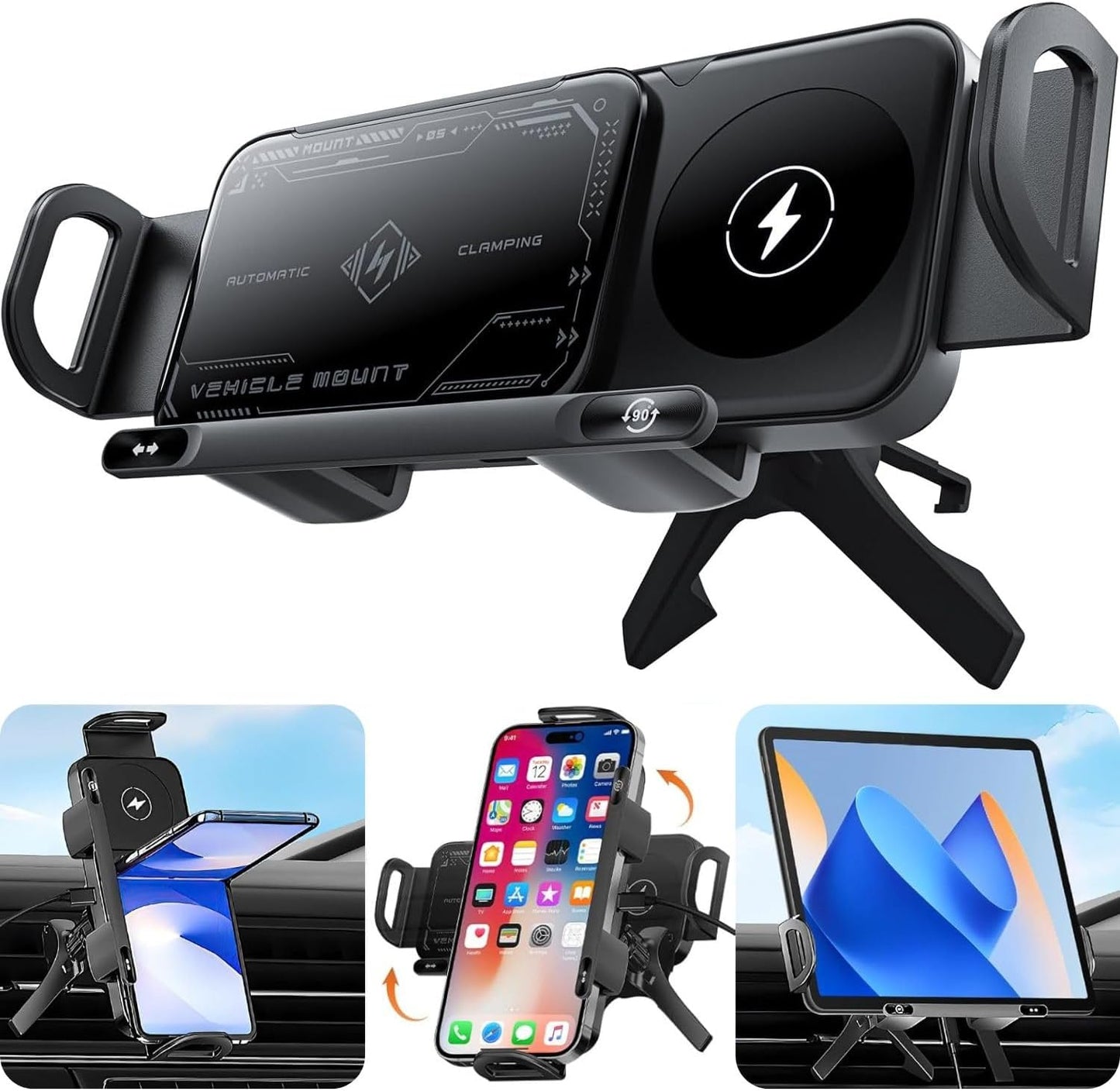 🎁Flash Sale💥2025 Smart 360° Wireless Charger Phone Holder