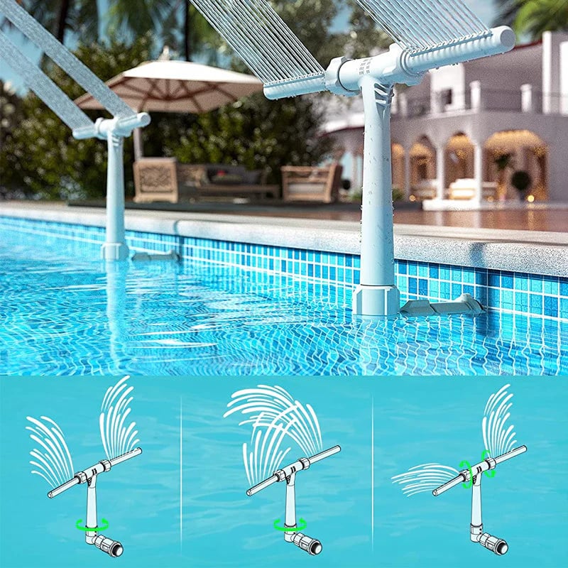 🔥Discount (Today Only)🔥-💧Solar Pool Fountain with Lights Dual Arc