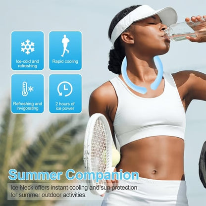🔥 Beat the Heat Like a Boss🧊Reusable Cooling Neck Ring – Long-Lasting Sweat-Free Relief❄️