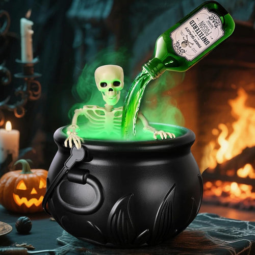 🏆Flash Sale⚡Cauldron Halloween Decor with Magic Floating Potion Bottles and Diffuser
