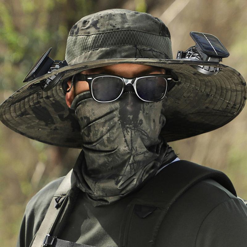 🔥Hot Sale🔥Premium Solar Fan Wide Brim Hat