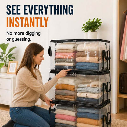 Large Heavy-Duty Thick Clear Storage Bag for Clothes, Moving & Storage