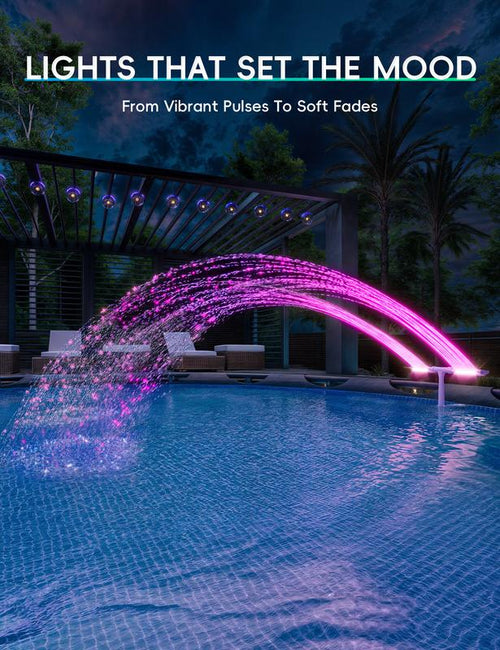 🔥Discount (Today Only)🔥-💧Solar Pool Fountain with Lights Dual Arc