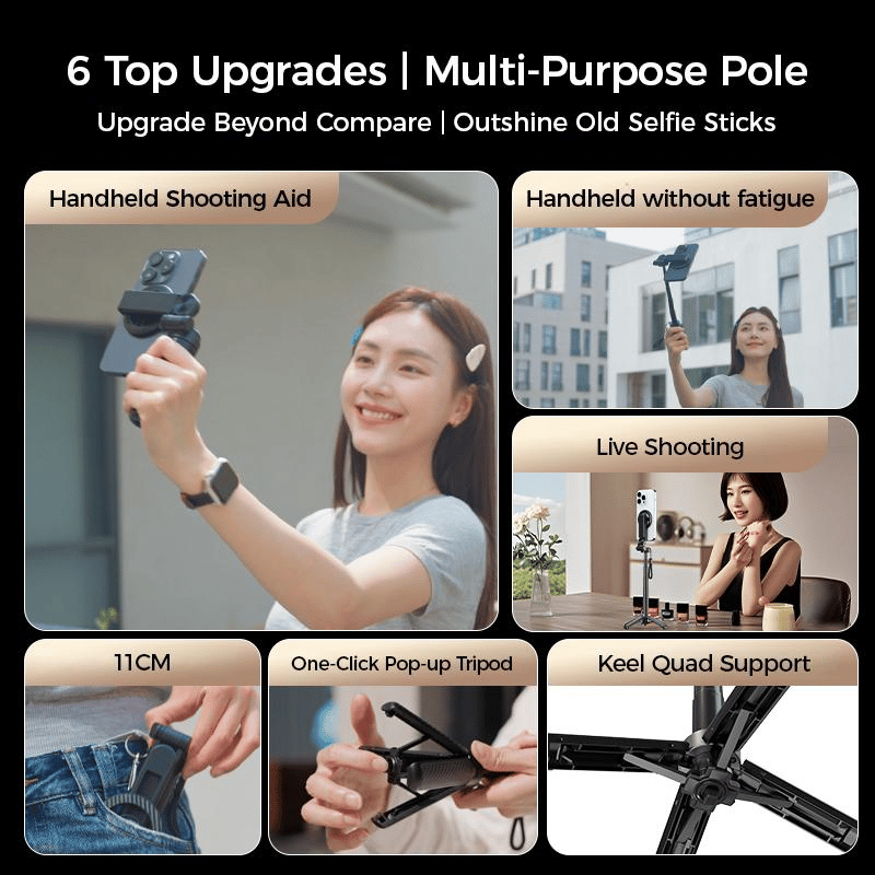 🔥🔥2025 Hot Sale🔥4-in-1 Multifunctional 360° Rotation Magnetic Selfie Stick