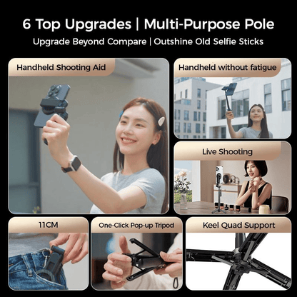 🔥🔥2025 Hot Sale🔥4-in-1 Multifunctional 360° Rotation Magnetic Selfie Stick