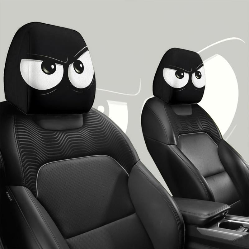😆 Funny Cartoon Car Headrest Covers – 2PCS Universal Fit 🚗