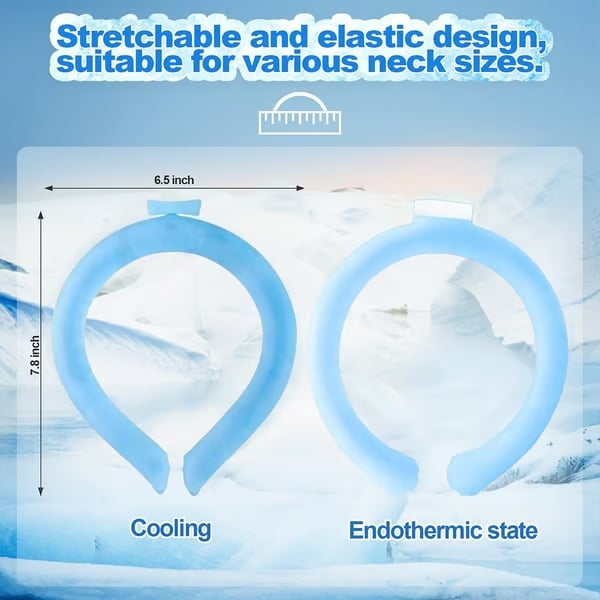 🔥 Beat the Heat Like a Boss🧊Reusable Cooling Neck Ring – Long-Lasting Sweat-Free Relief❄️