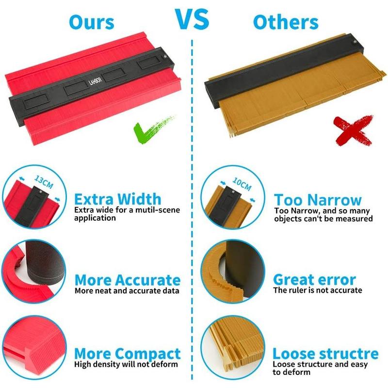 Contour Gauge 10 Inch, Widen Plastic Profile Gauge Duplicator, Precisely Copy Irregular Shapes Template Measuring Tool