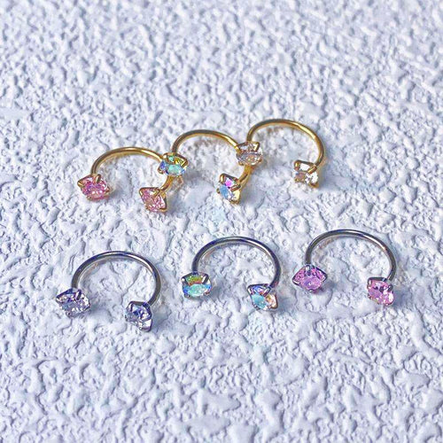 Internally Threaded Gems Nose Ring