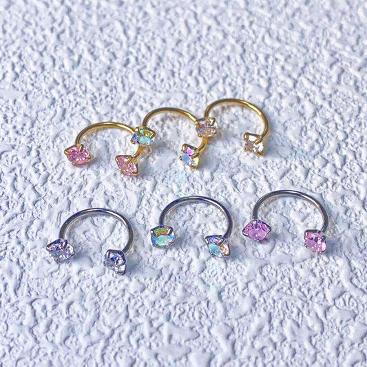 Internally Threaded Gems Nose Ring
