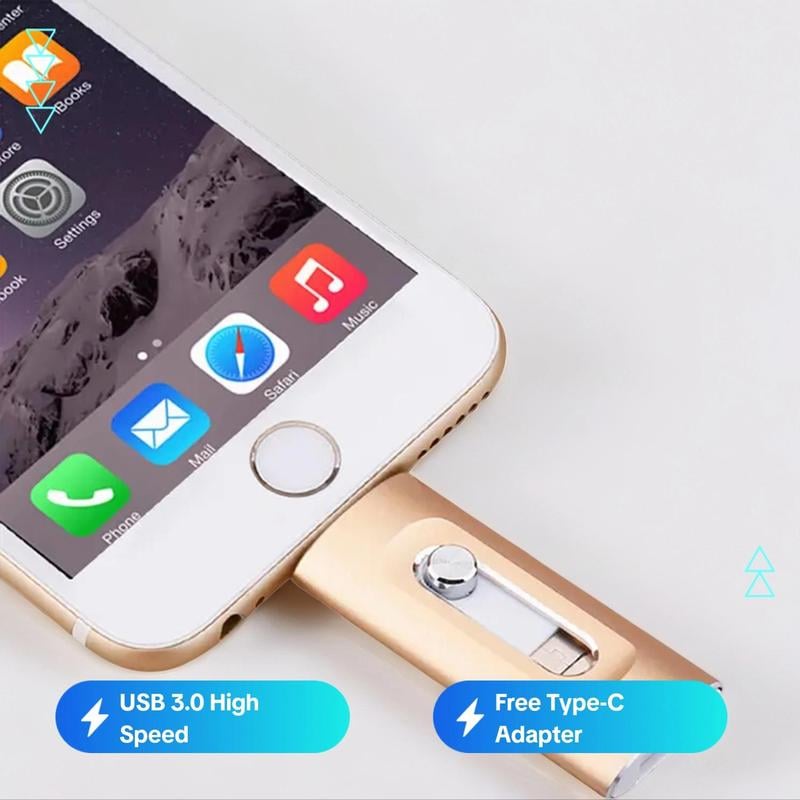 ⚡Portable USB 3.0 Flash Drive | 3-in-1 Storage for All Devices