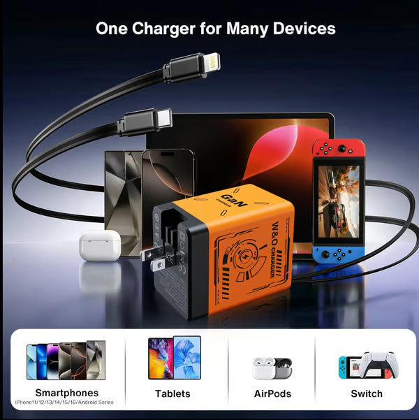 🔥W&O 2-in-1 GaN Compatible with Fast Charger