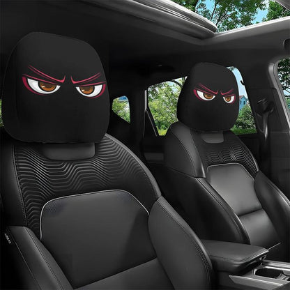 😆 Funny Cartoon Car Headrest Covers – 2PCS Universal Fit 🚗
