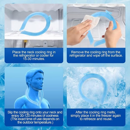 🔥 Beat the Heat Like a Boss🧊Reusable Cooling Neck Ring – Long-Lasting Sweat-Free Relief❄️