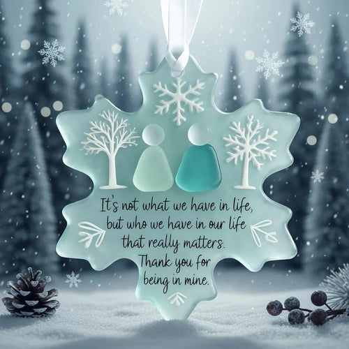 🌊Snowflake-Shaped Sea Glass Friendship Decor❄✨ Shaped by Nature & Crafted by Hand!