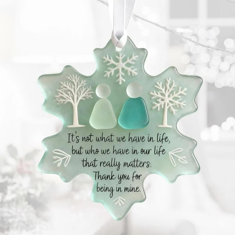 🌊Snowflake-Shaped Sea Glass Friendship Decor❄✨ Shaped by Nature & Crafted by Hand!