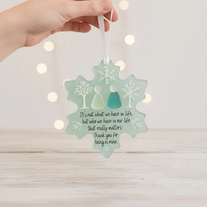 🌊Snowflake-Shaped Sea Glass Friendship Decor❄✨ Shaped by Nature & Crafted by Hand!