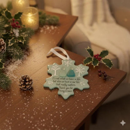 🌊Snowflake-Shaped Sea Glass Friendship Decor❄✨ Shaped by Nature & Crafted by Hand!