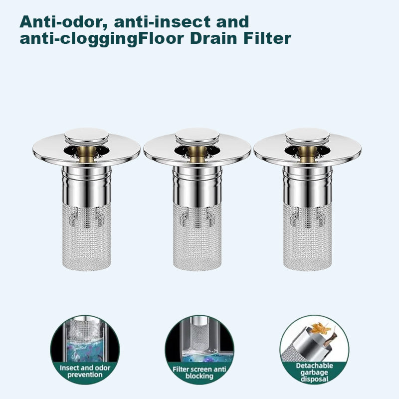 Offer ends TODAY!-🔥Pop Up Sink Drain Strainer----🛀Removes odors and prevents blockages